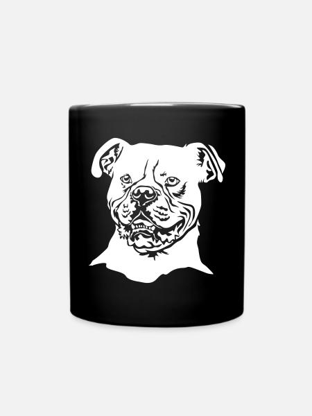 American Bulldog Kopf "Black Edition" - Tasse einfarbig - Schwarz