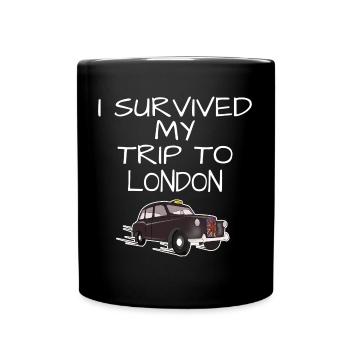 I survived my trip to london souvenir gift - Full Colour Mug - black - Front