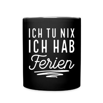 Ferien - Tasse einfarbig - Schwarz - Vorne