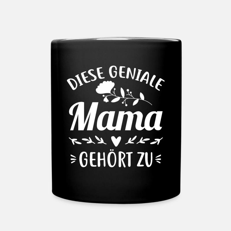 DIESE GENIALE MAMA GEHÖRT ZU WUNSCHNAME - Tasse einfarbig - Schwarz