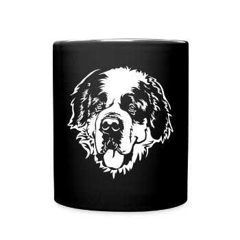 Bernhardiner Kopf "BLack Edition" - Tasse einfarbig - Schwarz - Vorne