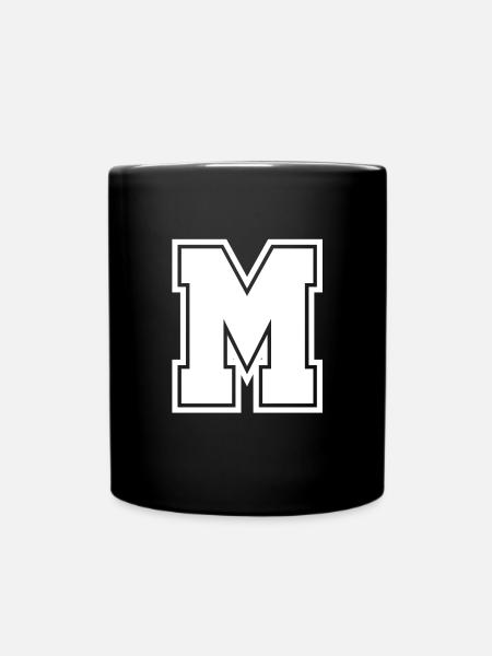 Buchstabe M - Tasse einfarbig - Schwarz