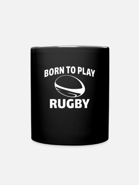 Born to play rugby - Tasse einfarbig - Schwarz