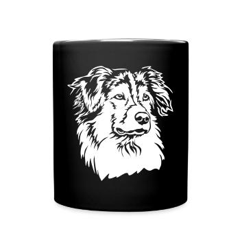 Australian Shepherd Head "Black Edition" - Full Colour Mug - black - Front