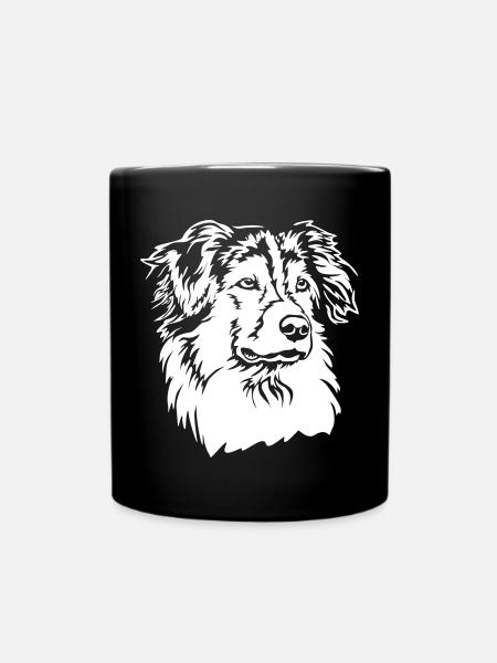 Tête de Shepherd australien « Black Edition » - Mug uni - noir