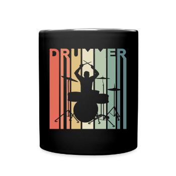 Batteur percussion - Mug uni - noir - Devant