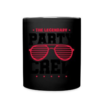Party Crew - Tasse einfarbig - Schwarz - Vorne