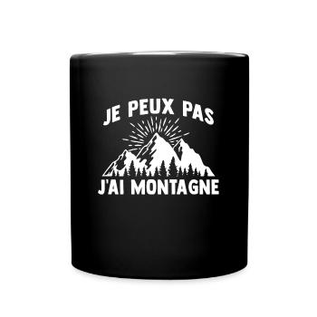 je peux pas j'ai montagne - Mug uni - noir - Devant