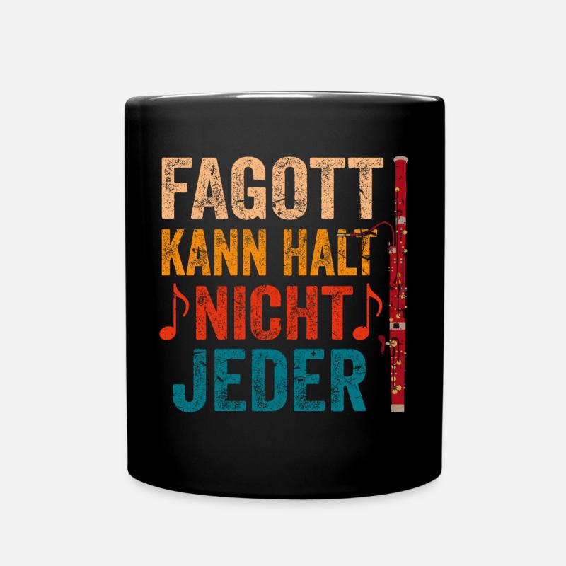 Fagott Musikinstrument Fagottist - Tasse einfarbig - Schwarz