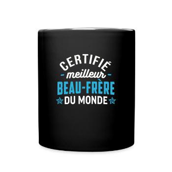 Certifié meilleur beau frère du monde - Mug uni - noir - Devant