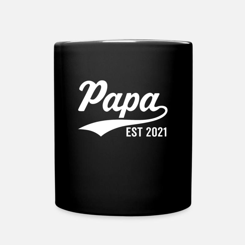 Papa ist 2021 - Tasse einfarbig - Schwarz