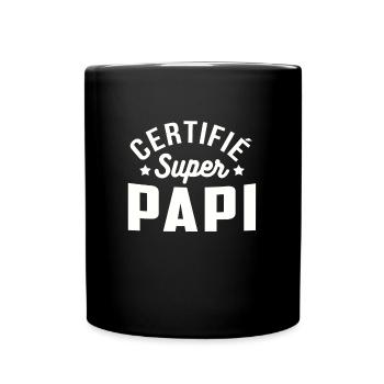 Certifié super papi cadeau grand père - Mug uni - noir - Devant