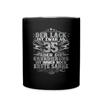 35. Geburtstag - Tasse einfarbig - Schwarz - Vorne