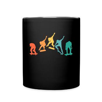 Retro skaters skateboard t shirt skate - Tasse einfarbig - Schwarz - Vorne