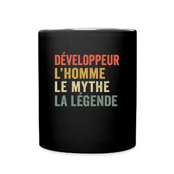 développeur l'homme le mythe la légende - Mug uni - noir - Devant