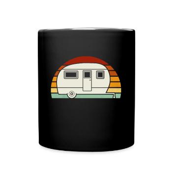 retro caravan - Tasse einfarbig - Schwarz - Vorne