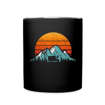 retro camping-car motorhome t-shirt retro camper - Mug uni - noir - Devant