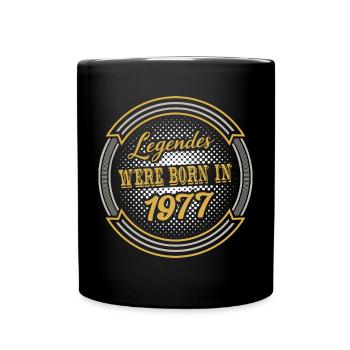 Geboren 1977 Geburtstag - Tasse einfarbig - Schwarz - Vorne