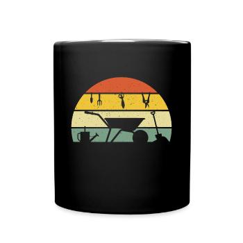 retro gardening t-shirt gardener gardener gardener - Full Colour Mug - black - Front
