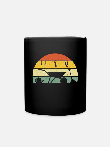 retro jardinage t-shirt jardinier jardinière - Mug uni - noir