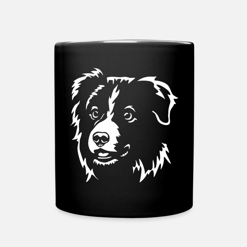 Border Collie Kopf "Black Edition" - Tasse einfarbig - Schwarz