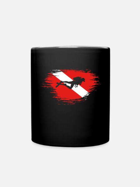 Scuba Diving Diver Down Flag - Mug uni - noir