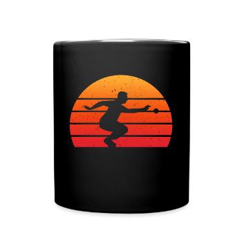 Retro Boccia Kugel Pétanque - Tasse einfarbig - Schwarz - Vorne