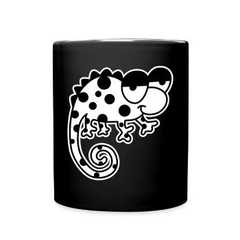 Caméléon – Reptile aux couleurs changeantes, Vinta élégant - Mug uni - noir - Devant
