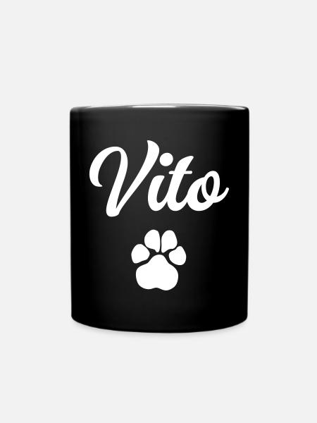Vito Pfoten Logo Tee - Tasse einfarbig - Schwarz