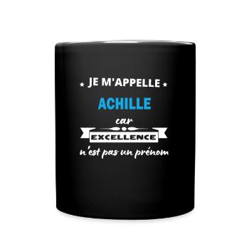 Je m appelle excellence Achille - Mug uni - noir - Devant