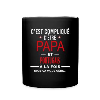 papa Et PORTUGAIS cadeau citation - Mug uni - noir - Devant
