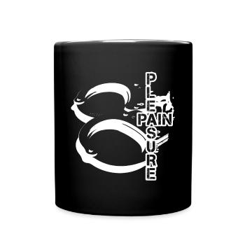 Schmerzen genießen BDSM Handschellen - Tasse einfarbig - Schwarz - Vorne