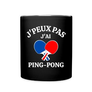 ping-pong, ping-pong sport, pongiste - Mug uni - noir - Devant