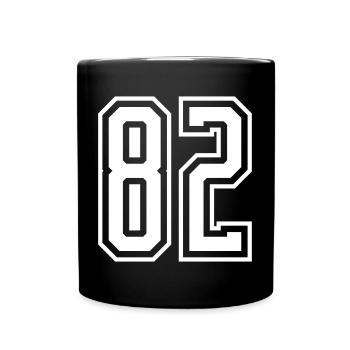 82 Numéro de numéro - Mug uni - noir - Devant