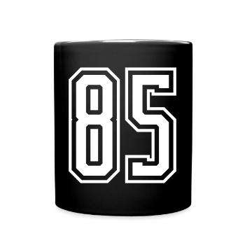 85 Zahl nummer - Tasse einfarbig - Schwarz - Vorne