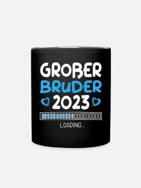 Großer Bruder 2023 Loading Herz - Tasse einfarbig - Schwarz