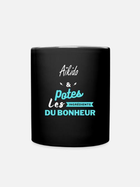 potes les ingrédients du bonheur Aïkido - Mug uni - noir