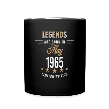 Legends werden im Mai 1965 geboren - Tasse einfarbig - Schwarz - Vorne