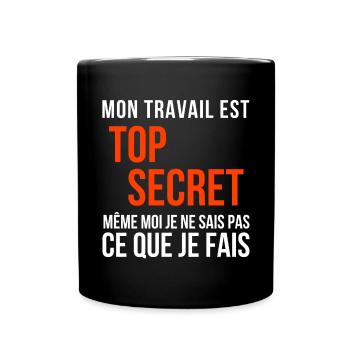travail, travail humour - Mug uni - noir - Devant