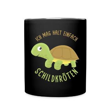 Schildkröten - Tasse einfarbig - Schwarz - Vorne