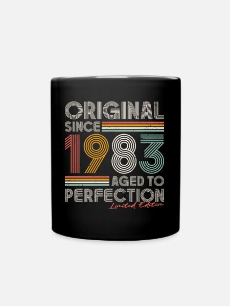1983 Vintage Jahrgang Geburtstag Retro Geschenk - Tasse einfarbig - Schwarz