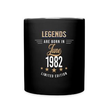 Legends are born in June 1982 - Mug uni - noir - Devant