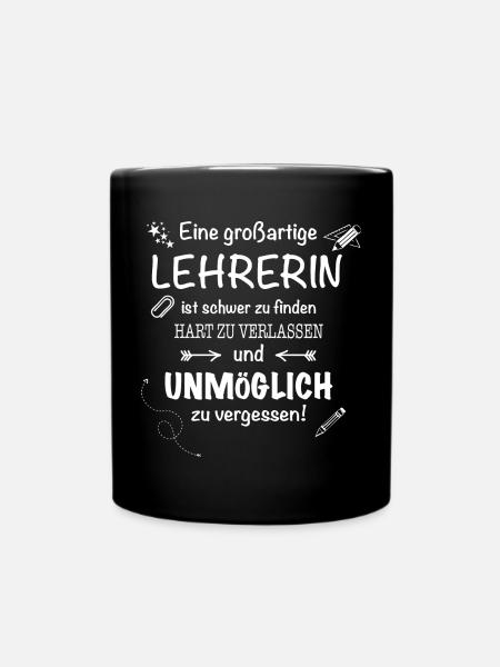 Lehrerin - Tasse einfarbig - Schwarz