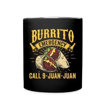 Burrito Emergency Cinco De Mayo Festival Mexican - Full Colour Mug - black - Front