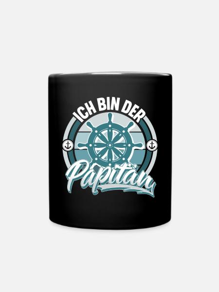 Segeln Papitän Papa Vater Segler segelboot - Tasse einfarbig - Schwarz