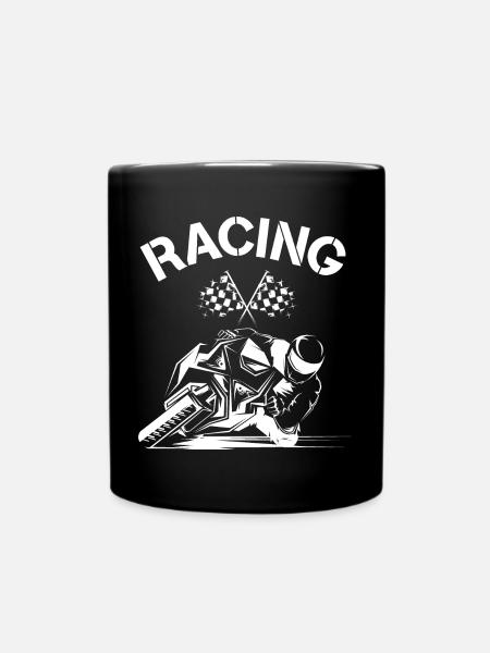 Racing Moto Moto Moto Biker GP Symbole de course de moto - Mug uni - noir