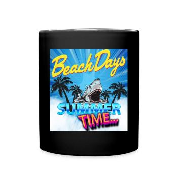 Sommerzeit - Tasse einfarbig - Schwarz - Vorne
