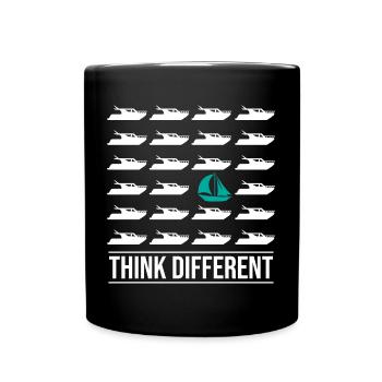 Think Different Sailing Boat - Tasse einfarbig - Schwarz - Vorne