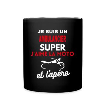 moto phrase drôle apéro AMBULANCIER citation - Mug uni - noir - Devant