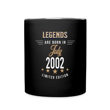 Legends werden im Juli 2002 geboren - Tasse einfarbig - Schwarz - Vorne